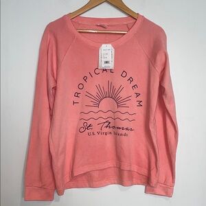 St. Thomas Tropical Dream Pink Sweatshirt NWT